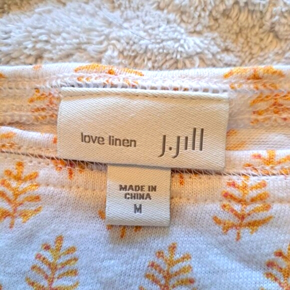 J. Jill 100% Linen Printed Tee Size Medium - Picture 6 of 7